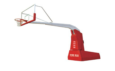 学校室内比赛电动液压移动式遵义篮球架安装现场